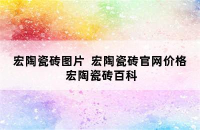 宏陶瓷砖图片  宏陶瓷砖官网价格 宏陶瓷砖百科